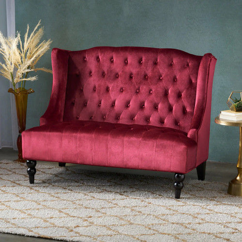 Modern wingback loveseat - modern,