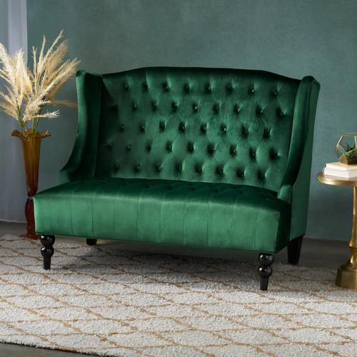 Modern wingback loveseat - wingback, sofa